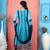 Blue embroidered georgette stitched asymmetrical trouser kurta dupatta readymade suits
