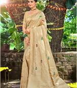 Sangam prints chiku havy assam silk saree with meena woven work traditional saree