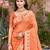 Sangam prints orange havy assam silk saree with meena woven work traditional saree
