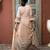 Peach embroidered silk stitched asymmetrical trouser kurta dupatta readymade suits