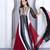 Multicolor embroidered georgette stitched asymmetrical trouser kurta dupatta readymade suits