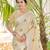 Sangam prints crem linen woven work traditional saree
