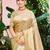 Sangam prints beige kanjivaram silk woven work traditional saree
