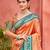 Sangam prints light orange kanjivaram silk woven work traditional saree