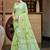 Sangam prints olive green linen woven work traditional saree