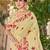 Sangam prints light yellow linen woven work traditional saree