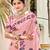 Sangam prints light pink linen woven work traditional saree