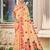 Sangam prints peach   linen woven work traditional saree