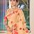 Sangam prints peach   linen woven work traditional saree