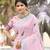 Sangam prints light pink linen woven work traditional saree