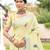 Sangam prints yellow linen woven work traditional saree