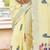 Sangam prints yellow linen woven work traditional saree