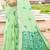 Sangam prints parrot green linen woven work traditional saree