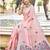 Sangam prints pink linen woven work traditional saree