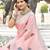 Sangam prints pink linen woven work traditional saree