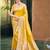 Sangam prints yellow kanjivaram silk woven work traditional saree