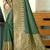 Sangam prints dark green assam silk woven work traditional saree