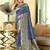 Sangam prints navy blue assam silk woven work traditional saree