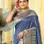 Sangam prints navy blue assam silk woven work traditional saree
