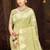 Sangam prints olive green munga kota woven work traditional saree