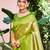 Sangam prints green and gold kanjivaram silk woven work traditional saree