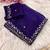 Purple fendy satin with beads work saree with unstitched blouse