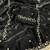 Black fendy satin with beads work saree with unstitched blouse