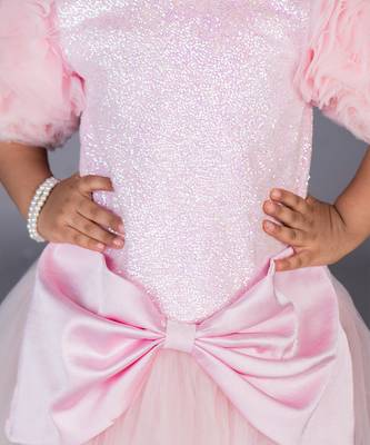 Pink embroidered net Dress 2