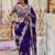 Purple rangoli silk with sequence coading embroidered work saree with stitched blouse