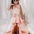 Peach embroidered satin Gown