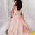 Peach embroidered satin Gown