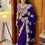 Purple rangoli silk with sequence coading embroidered work saree with stitched blouse