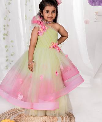 Multicolor embroidered net Dress 3
