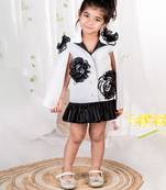 White embroidered net Dress