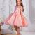 Peach embroidered organza dress