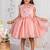 Peach embroidered organza dress