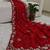 Red fendy satin with beads work saree with unstitched blouse