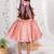 Peach embroidered organza dress