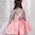 Pink embroidered satin dress