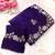 Purple fendy satin with beads work saree with unstitched blouse