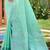 Sangam prints mint green linen woven work traditional saree