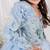Blue embroidered organza gown