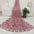 Pink fendy satin with beads work saree with unstitched blouse