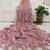 Pink fendy satin with beads work saree with unstitched blouse