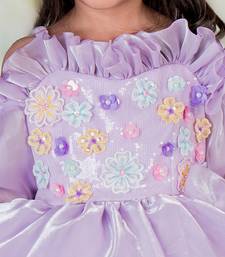 Purple embroidered organza Dress
