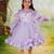 Purple embroidered organza Dress
