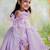 Purple embroidered organza Dress