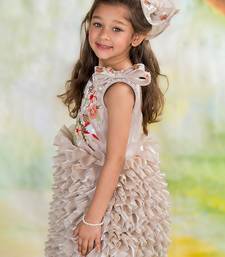 Brown embroidered organza dress