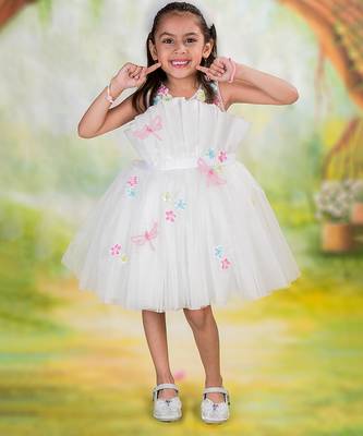 White embroidered net dress 1