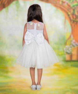 White embroidered net dress 2